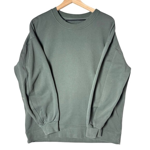 Lululemon Women’s Perfectly Oversized Crew Sweatshirt Smoked Spruce Green Size 6 - Picture 1 of 11